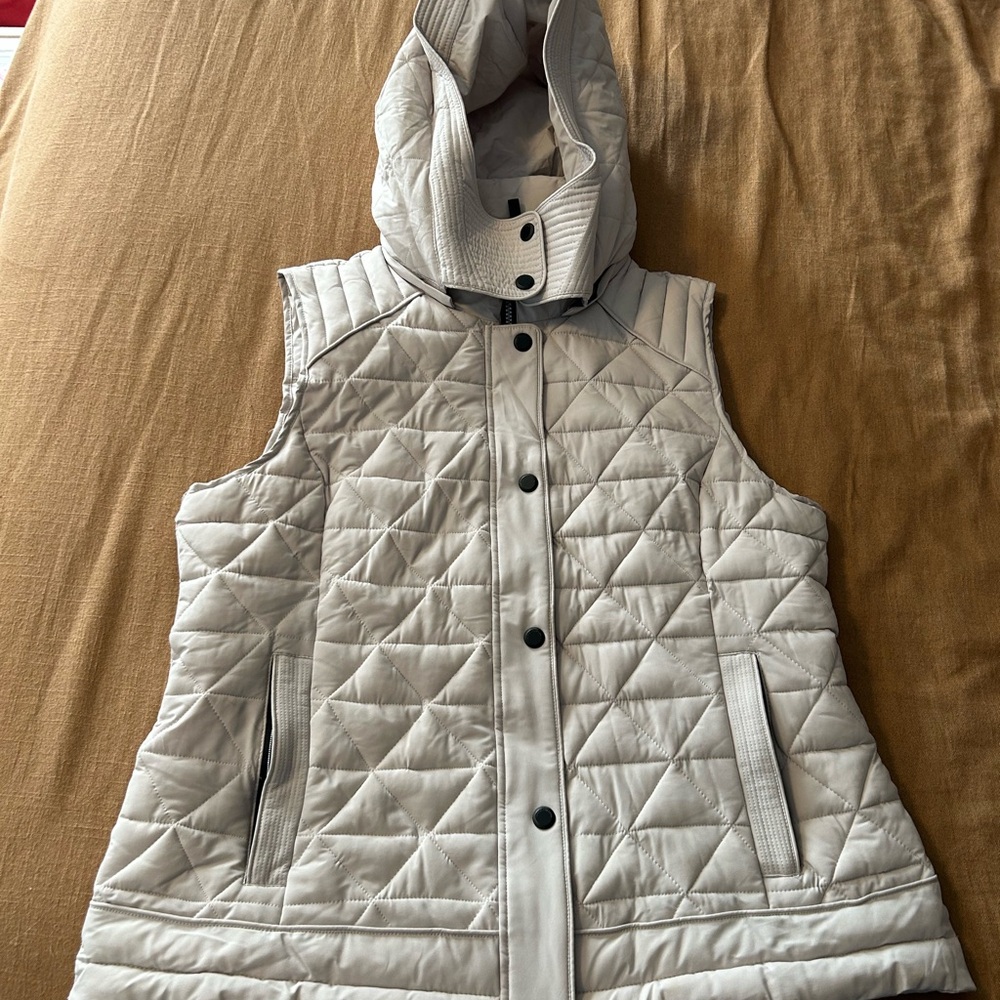 Marc New York Gray Quilted Vest with Hood